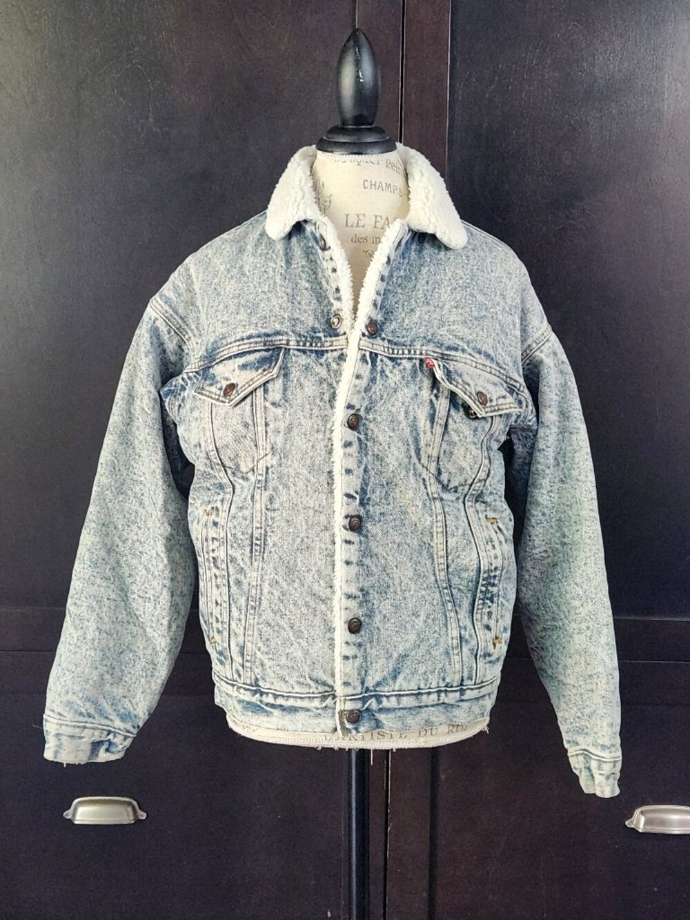 Vintage 80s Levi’s 70609 Acid Wash Sherpa Denim Jacket USA Small